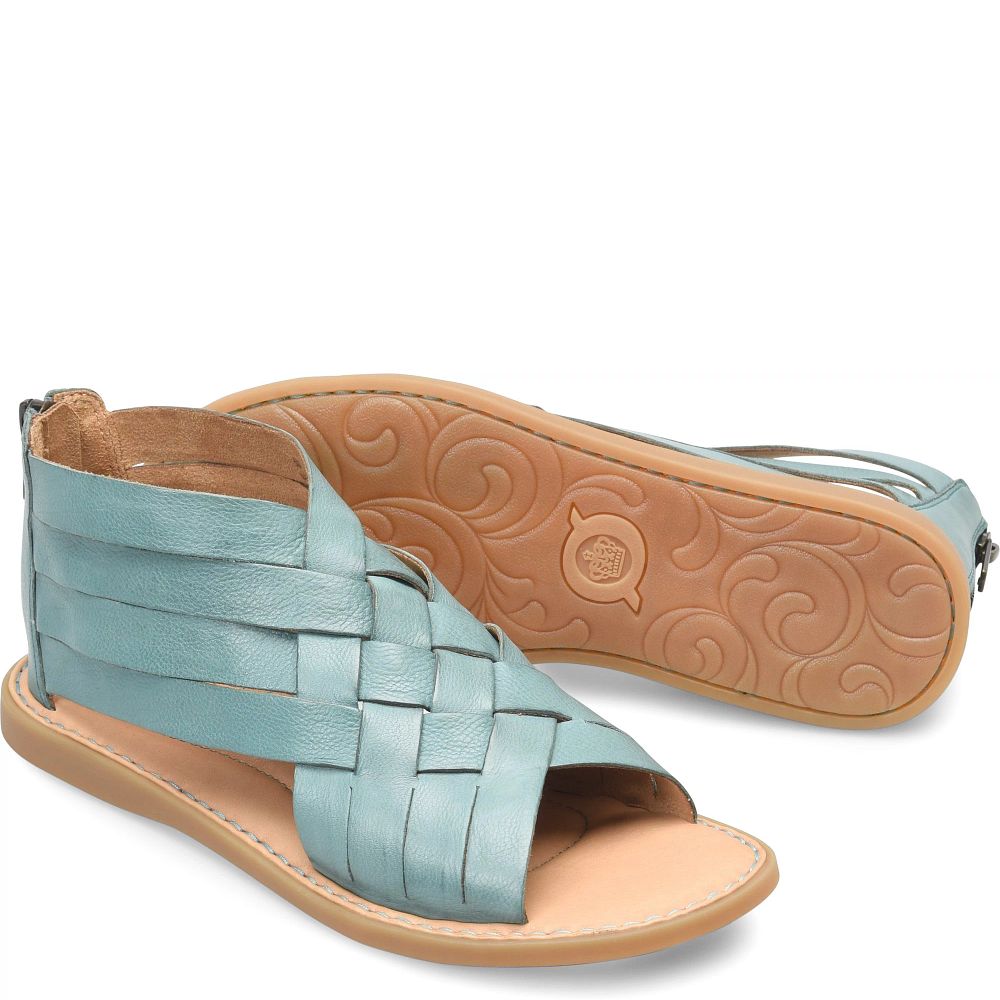 Born Iwa Woven Sandals Turquoise Lagoon Product ID-AcP9Me5b [BornShoes-288]