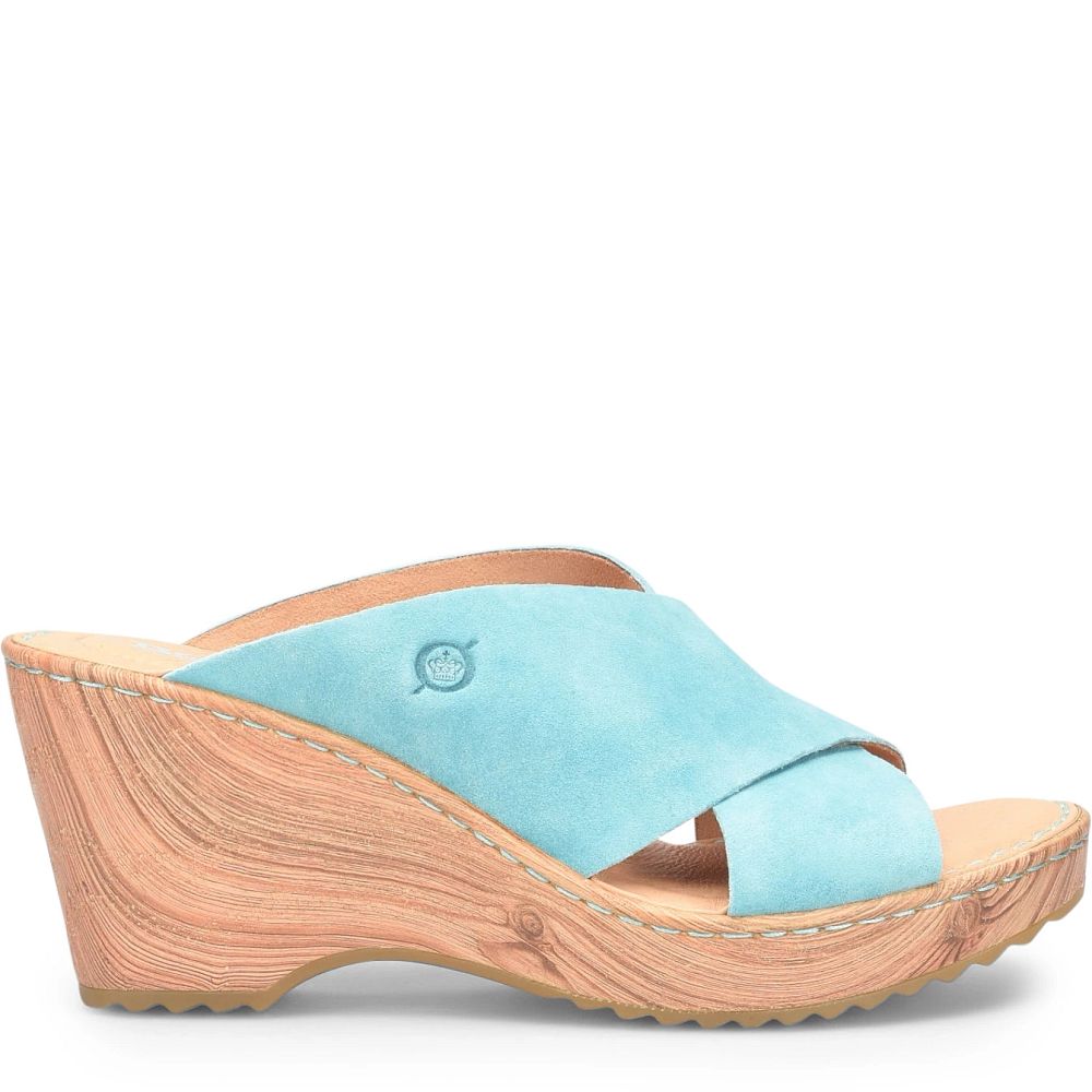 Born Nora Sandals Turquoise Turchese Suede Product ID-IqO0Ywe8