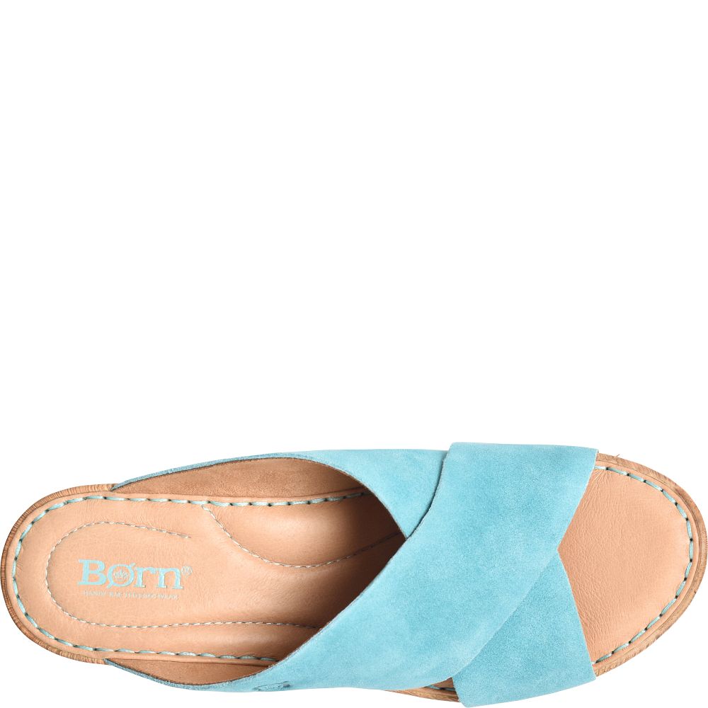 Born Nora Sandals Turquoise Turchese Suede Product ID-IqO0Ywe8