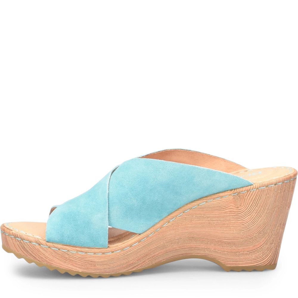 Born Nora Sandals Turquoise Turchese Suede Product ID-IqO0Ywe8