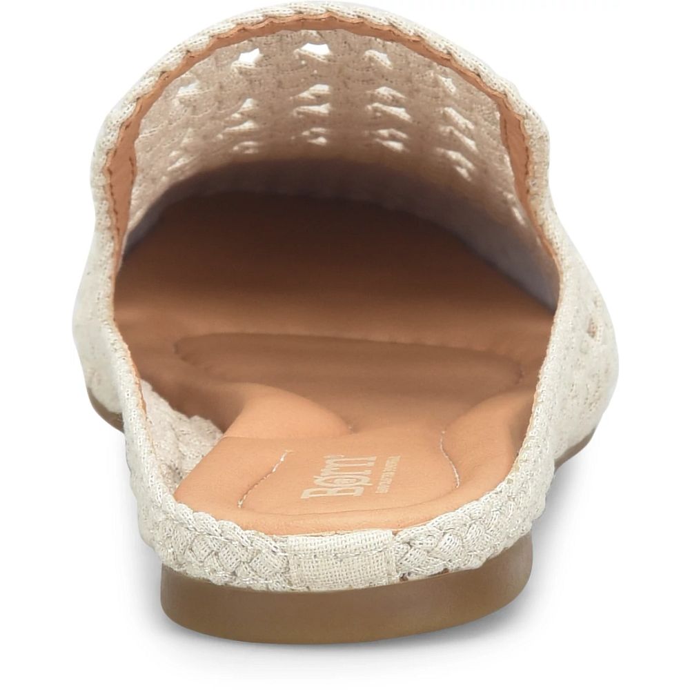 Born Cameo II Clogs Cream Knit Fabric Product ID-KTfBhnU9