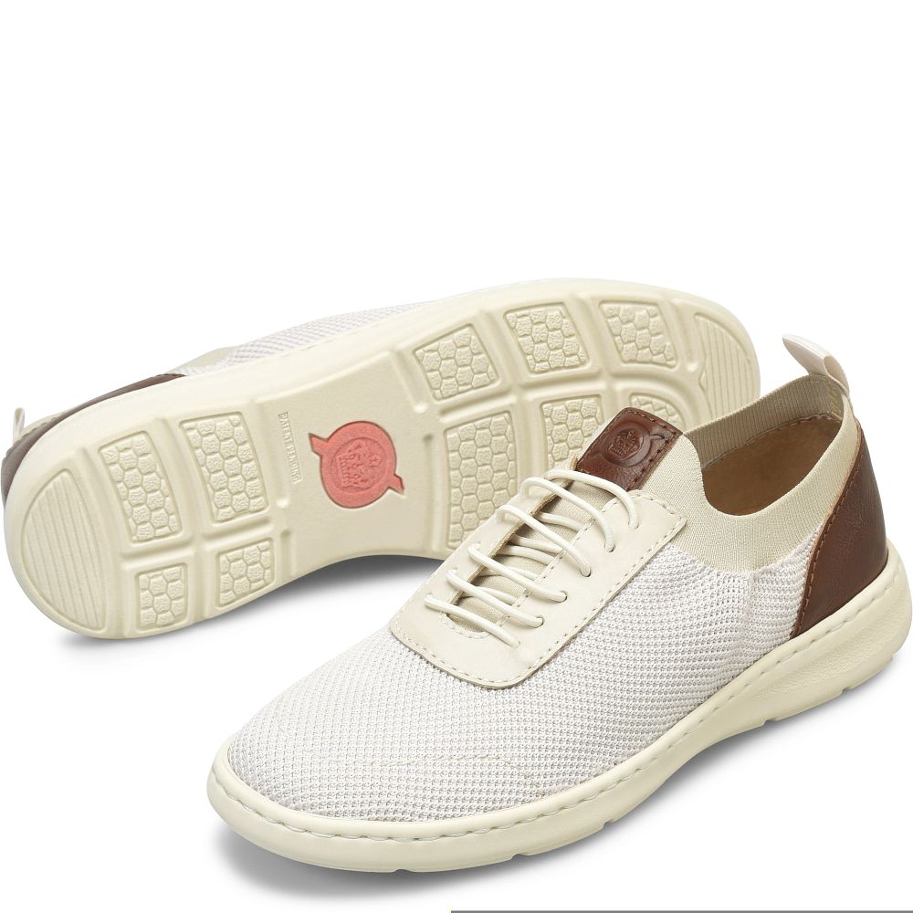 Born Marius Slip-Ons White Dark Tan Combo Product ID-KbjCJHmk [BornShoes-445]