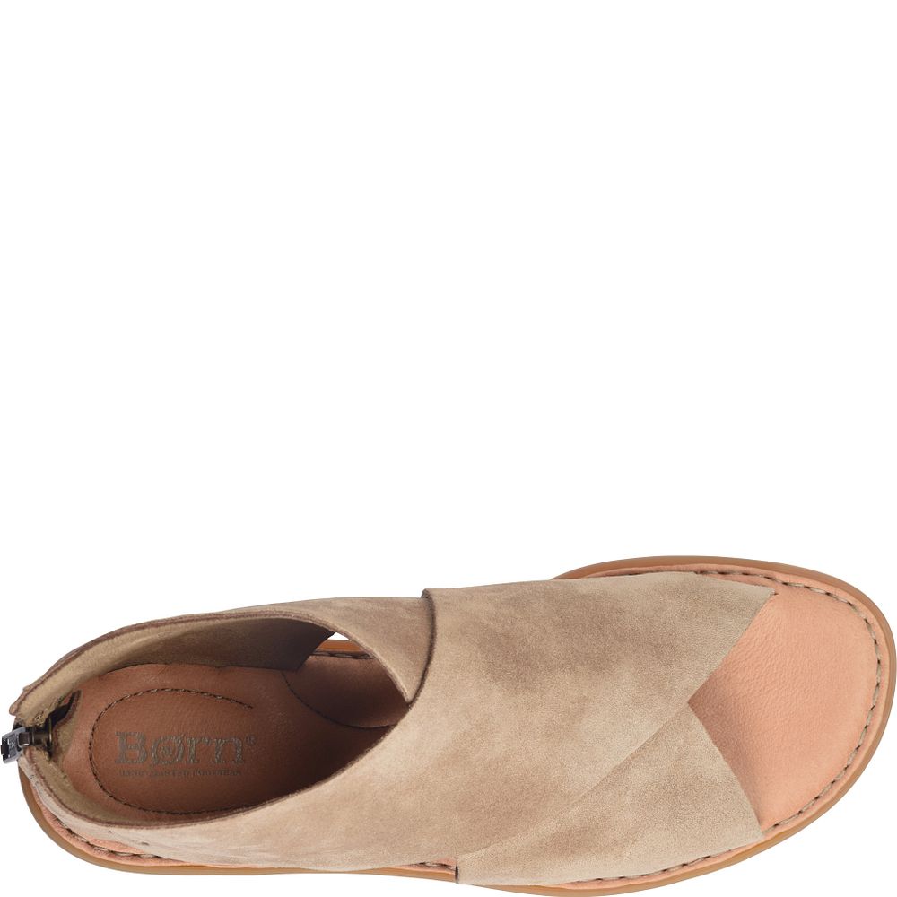 Born Iwa Sandals Taupe Suede Product ID-Kp3ywL4H