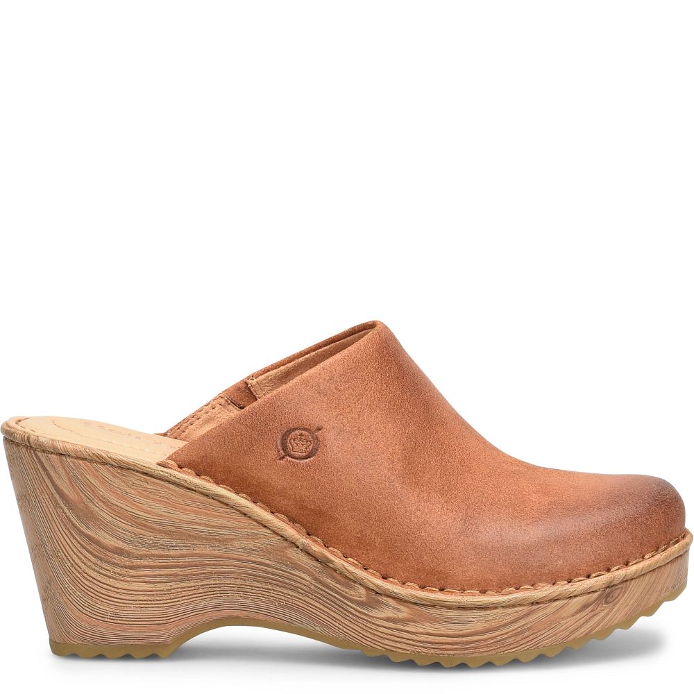 Born Natalie Clogs Tan Camel Distressed Product ID-PYKire0g