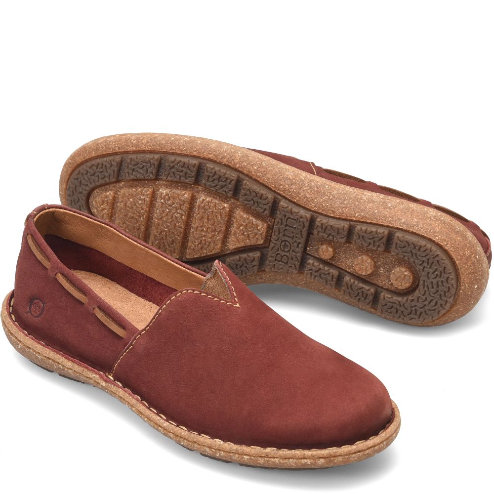 Born Naya Slip-Ons Brick Nubuck Product ID-Wi50HSzx