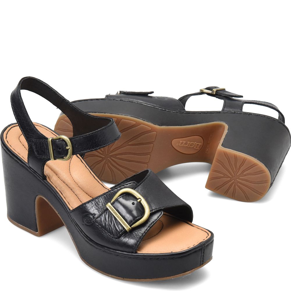 Born Browyn Sandals Black With Leather Wrap Product ID-eD1AFuVK