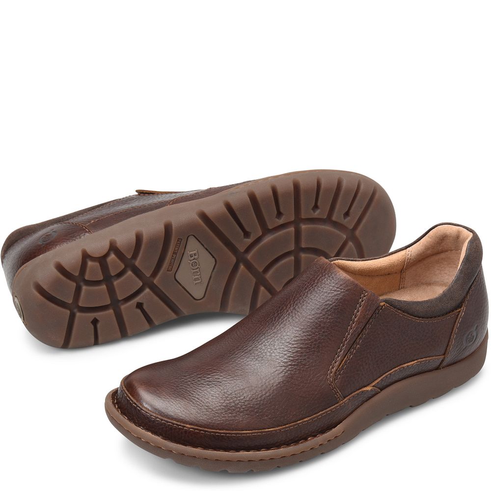 Born Nigel Slip On Slip-Ons Dark Brown Product ID-huUuSGWx [BornShoes-450]