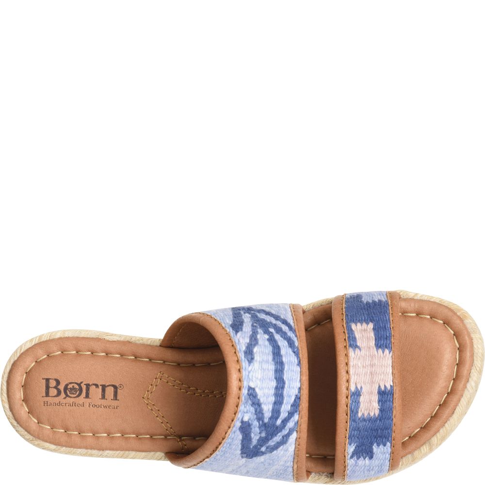 Born Ellie Sandals Blue Fabric Product ID-nCuO1nng