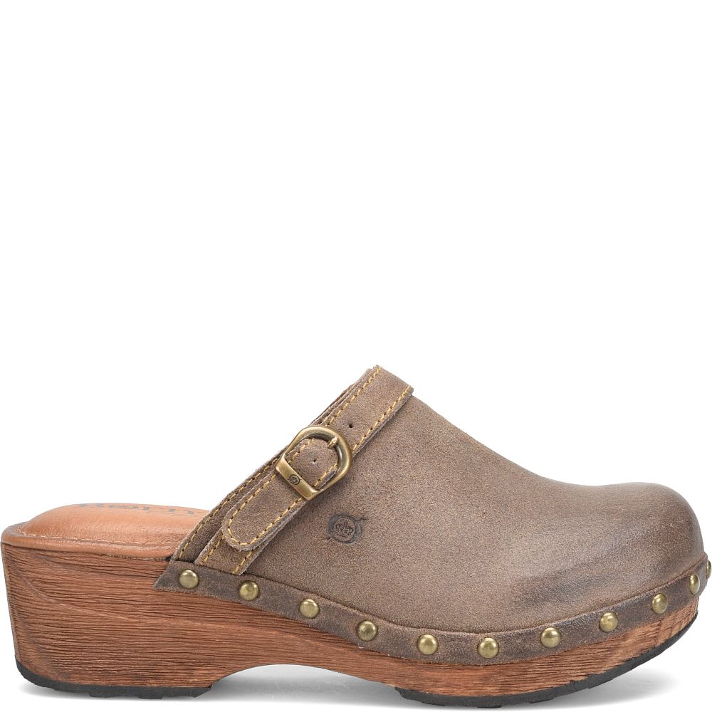 Born Jewel Clogs Taupe Avola Distressed Product ID-q5JMJFfV